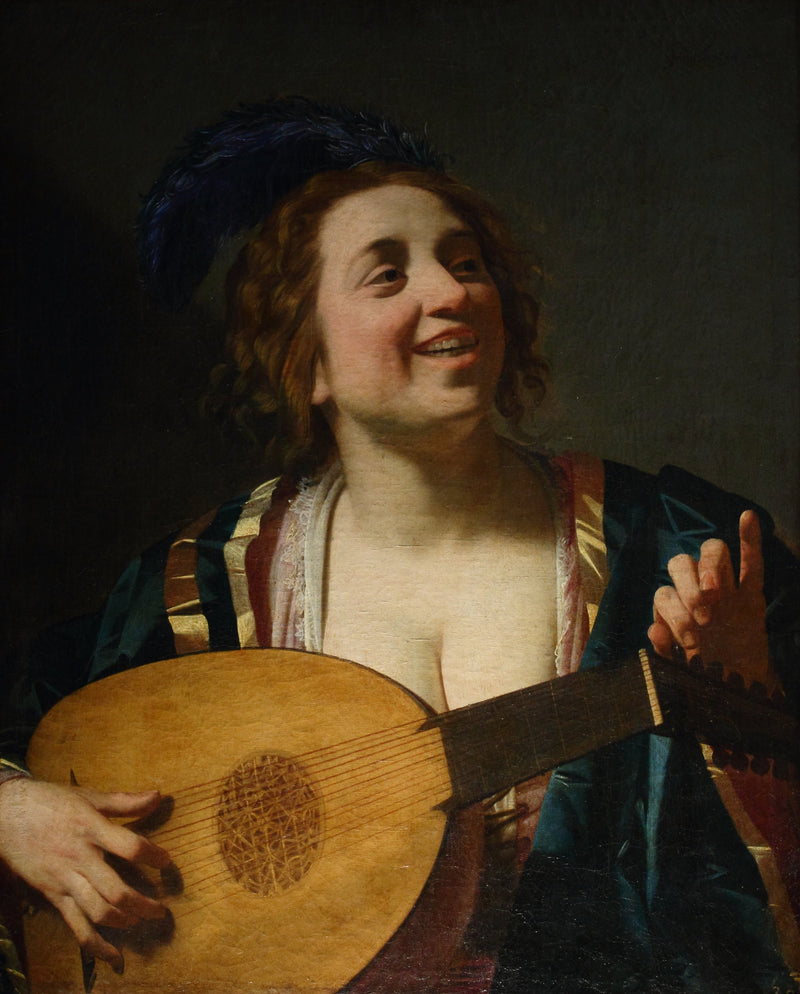 Frau, die Laute spielt - Gerrit van Honthorst
