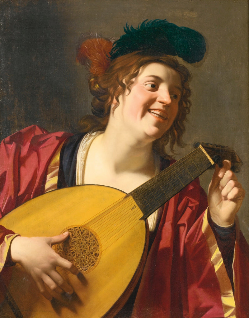 Frau, die Laute spielt - Gerrit van Honthorst