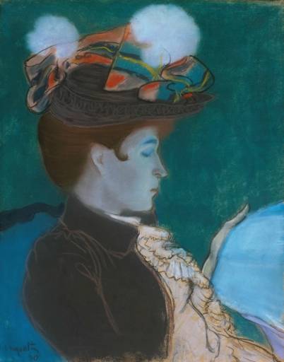 Femme lisant un journal - Louis Anquetin image 1 copie peinte à la main à l’huile