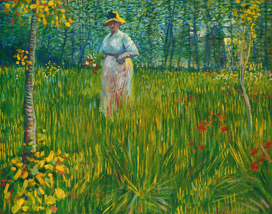 Frau in einem Garten - Vincent van Gogh