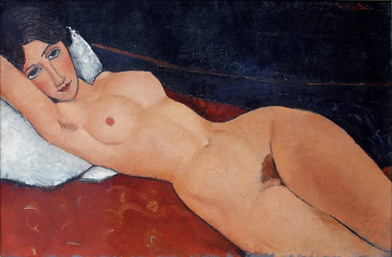 Nackte Frau, die auf einem Kissen liegt - Amedeo Modigliani