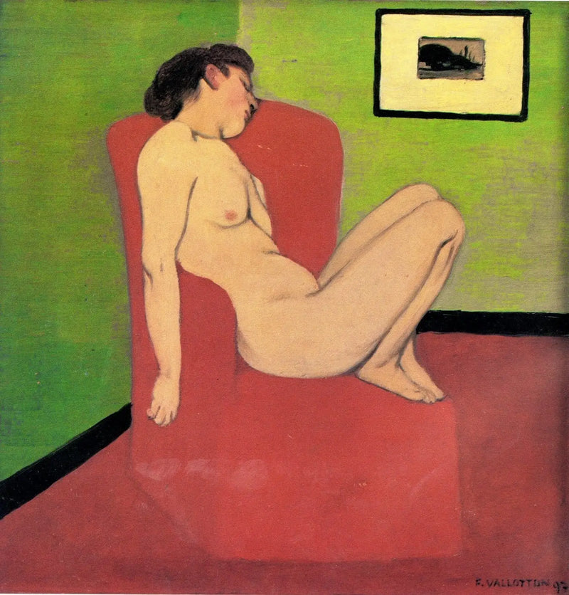 Nackte Frau sitzend in einem Sessel - Félix Vallotton