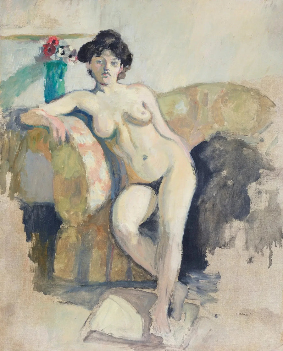 Nackte Frau sitzt auf einem Sofa - Édouard Vuillard