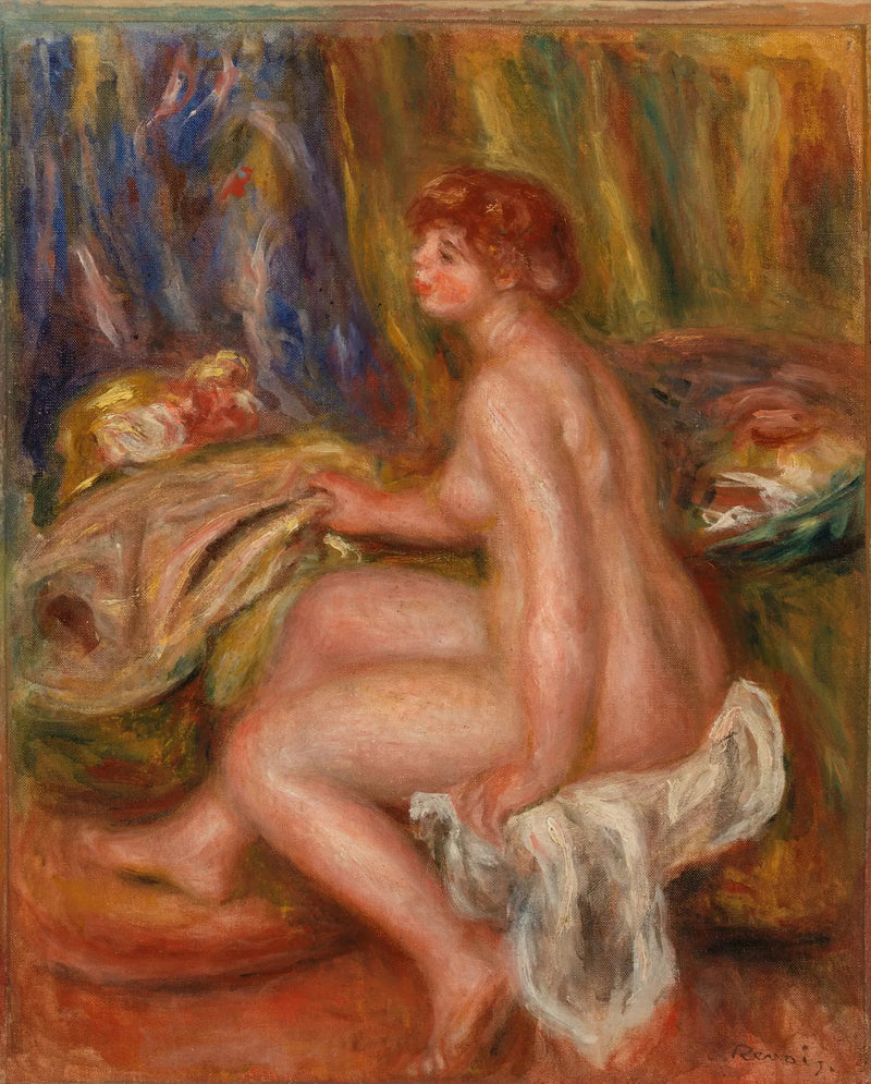 Sitzende nackte Frau, Profilansicht - Pierre-Auguste Renoir