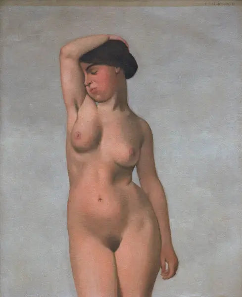Nackte Frau mit hochgezogenem BH - Félix Vallotton
