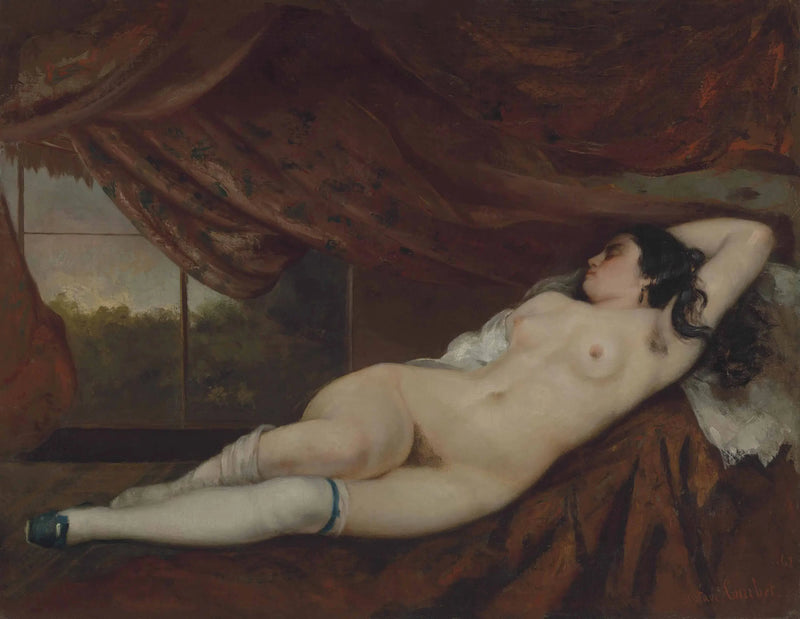 Nackte Frau liegend - Gustave Courbet