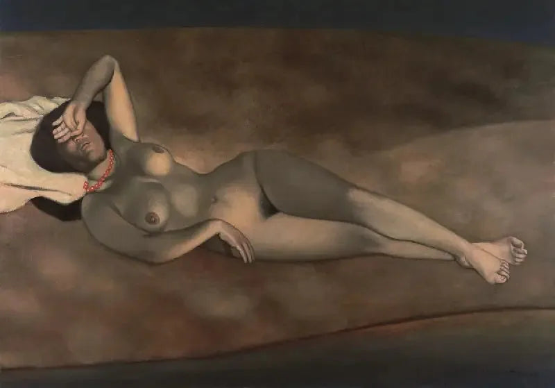 Nackte Frau liegend auf dem Sand - Félix Vallotton