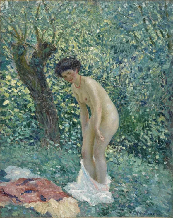 Nackte Frau in einem Unterholz - Frederick Carl Frieseke