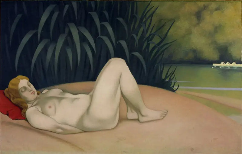 Nackte schlafende Frau am Wasserufer - Félix Vallotton