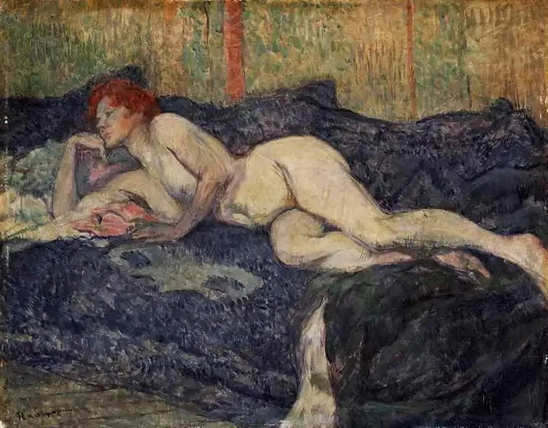 Nackte Frau, die auf einem Sofa liegt - Henri de Toulouse-Lautrec