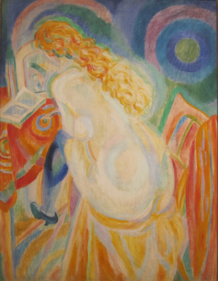 Nackte Frau beim Lesen - Robert Delaunay