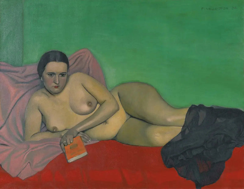 Nackte Frau, die ein Buch hält - Félix Vallotton