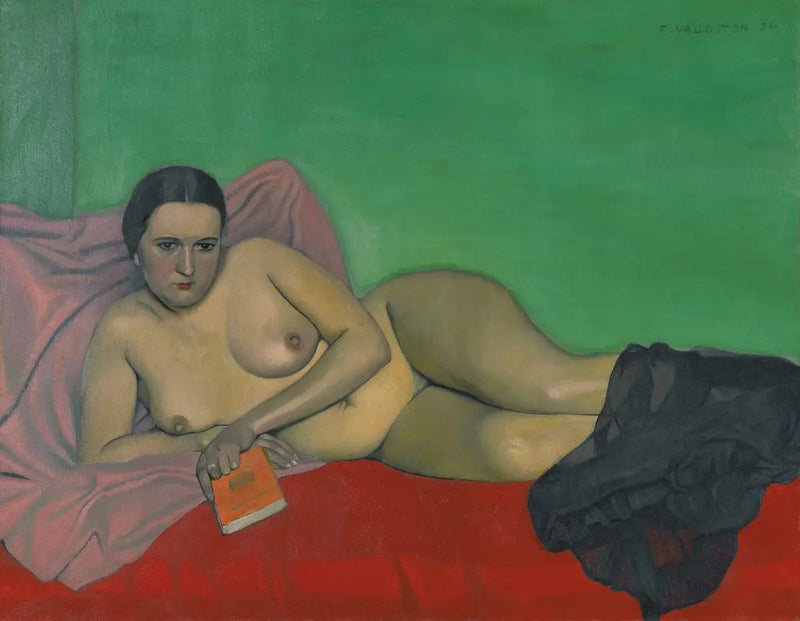Nackte Frau, die ein Buch hält - Félix Vallotton