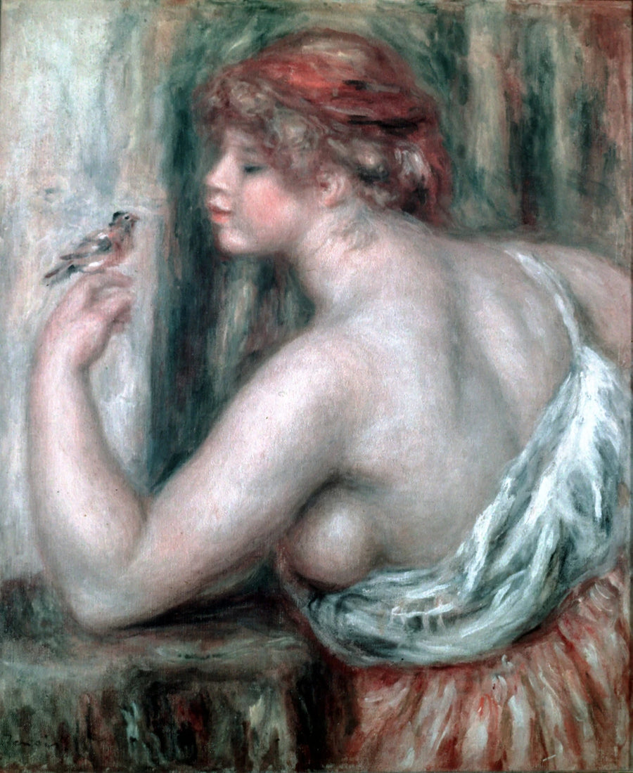 Frau mit Rotkehlchen - Pierre-Auguste Renoir