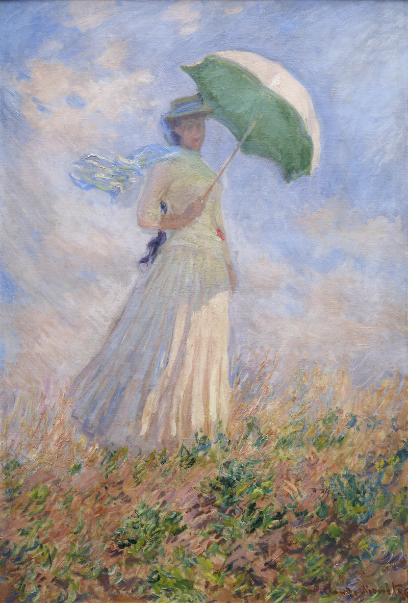 Frau mit Regenschirm nach rechts W1076 - Claude Monet