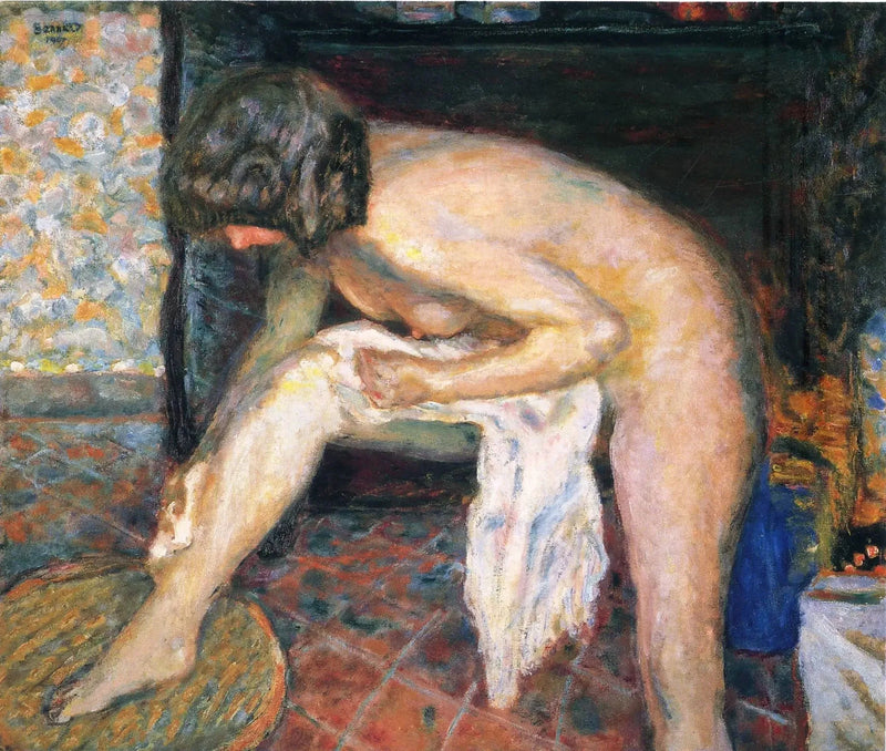 Frau, die sich vorbeugt - Pierre Bonnard