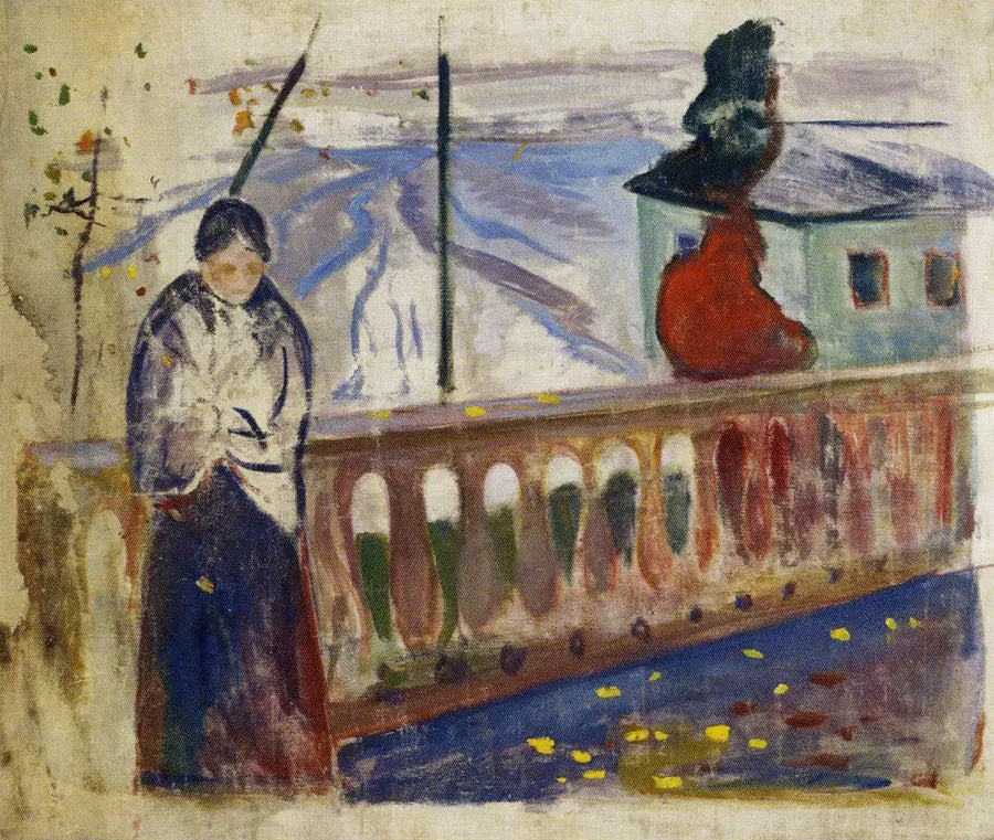 Frau neben der Brüstung - Edvard Munch