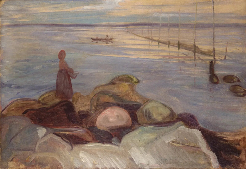 Frau nahe dem Meer in Åsgardstrand - Edvard Munch
