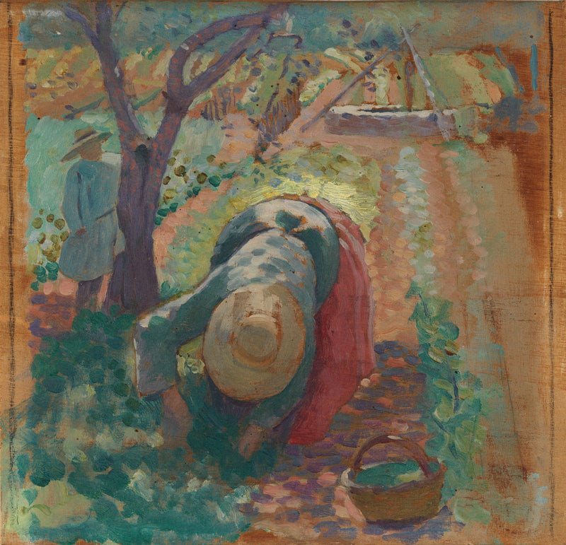 Frau beim Gemüseernte - Henri-Edmond Cross