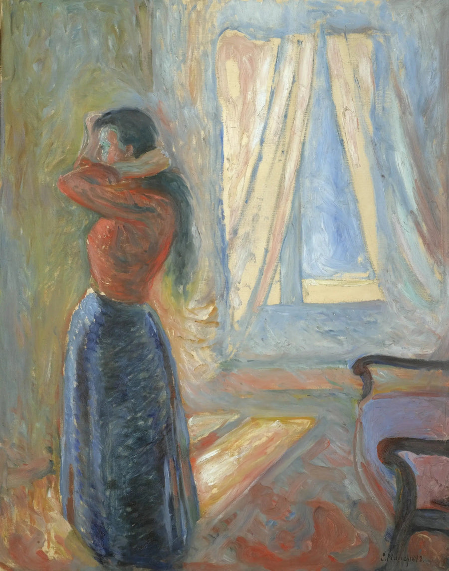 Frau, die in den Spiegel schaut - Edvard Munch