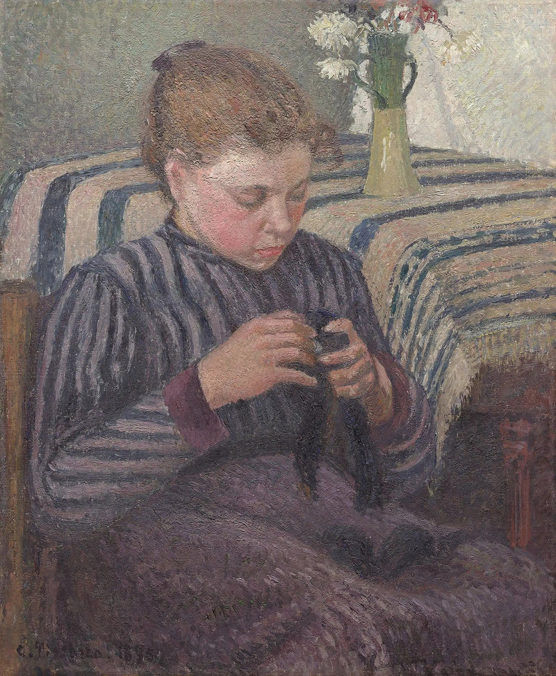 Reparierende Frau - Camille Pissarro