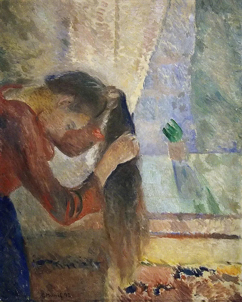 Frau beim Frisieren - Edvard Munch