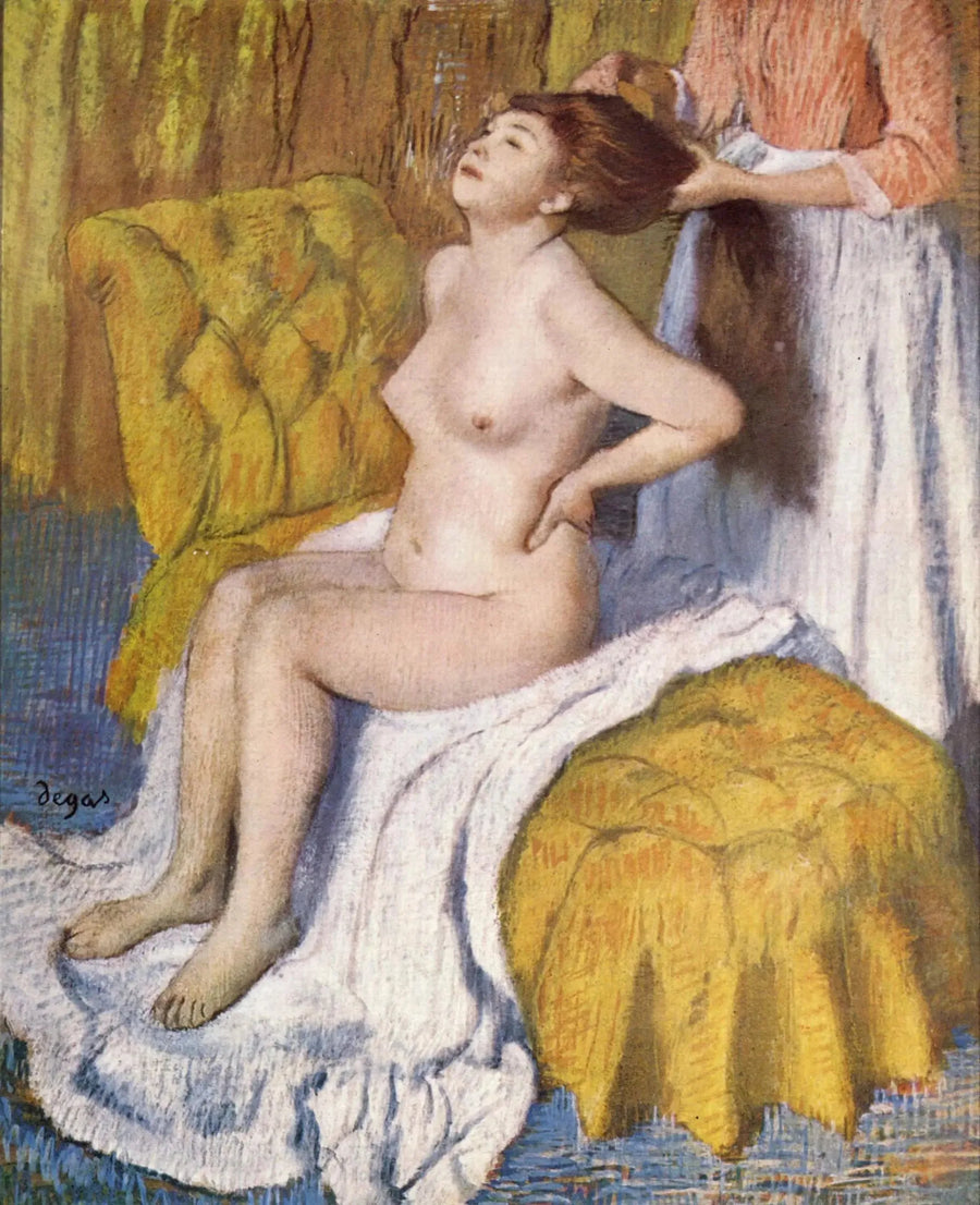 Frau, die sich die Haare frisieren lässt - Edgar Degas