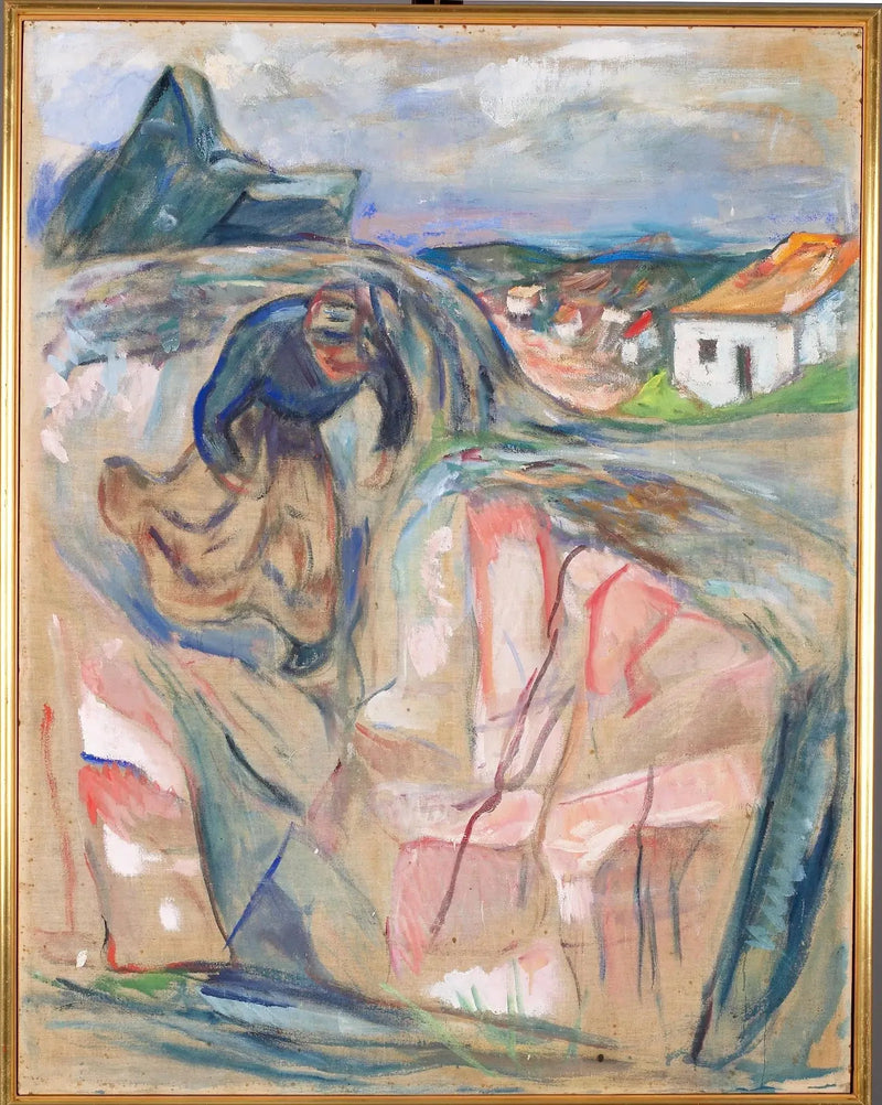Frau, die sich nach unten drängt - Edvard Munch