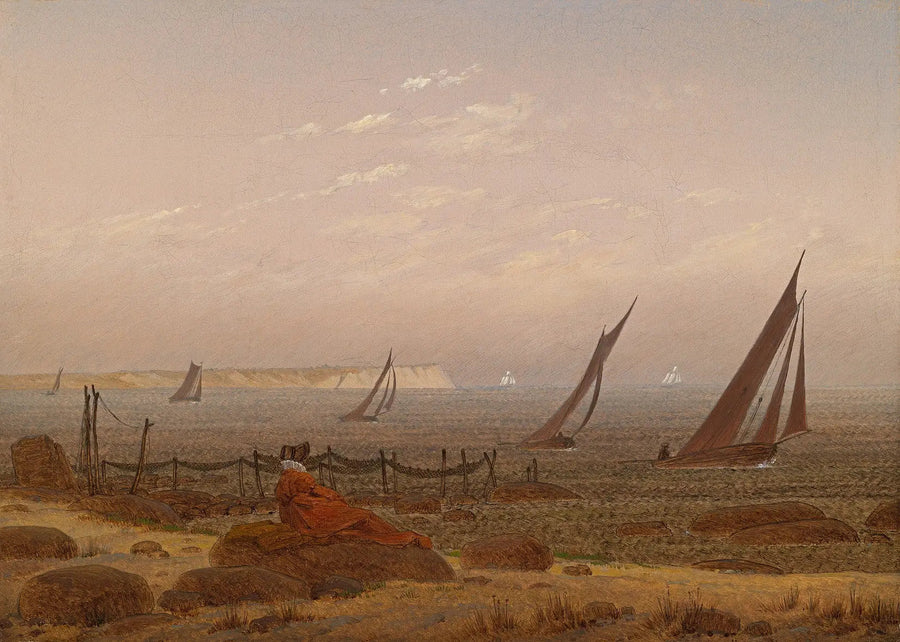 Frau am Strand von Rügen - Caspar David Friedrich