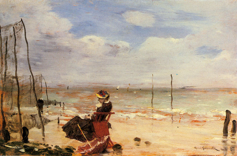 Frau am Strand - Norbert Gœneutte
