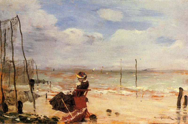 Frau am Strand - Norbert Gœneutte