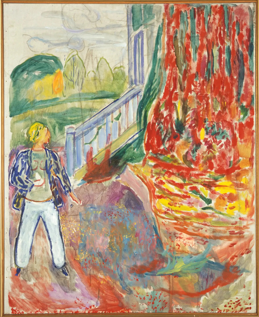Frau auf den Stufen der Veranda - Edvard Munch