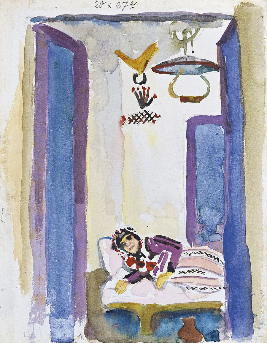 Frau auf einem Sofa - August Macke