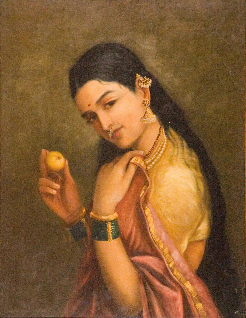 Frau, die eine Frucht hält - Ravi Varmâ