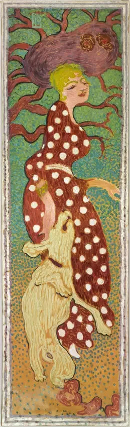 Frauen im Garten: Frau im Kleid mit weißen Punkten - Pierre Bonnard