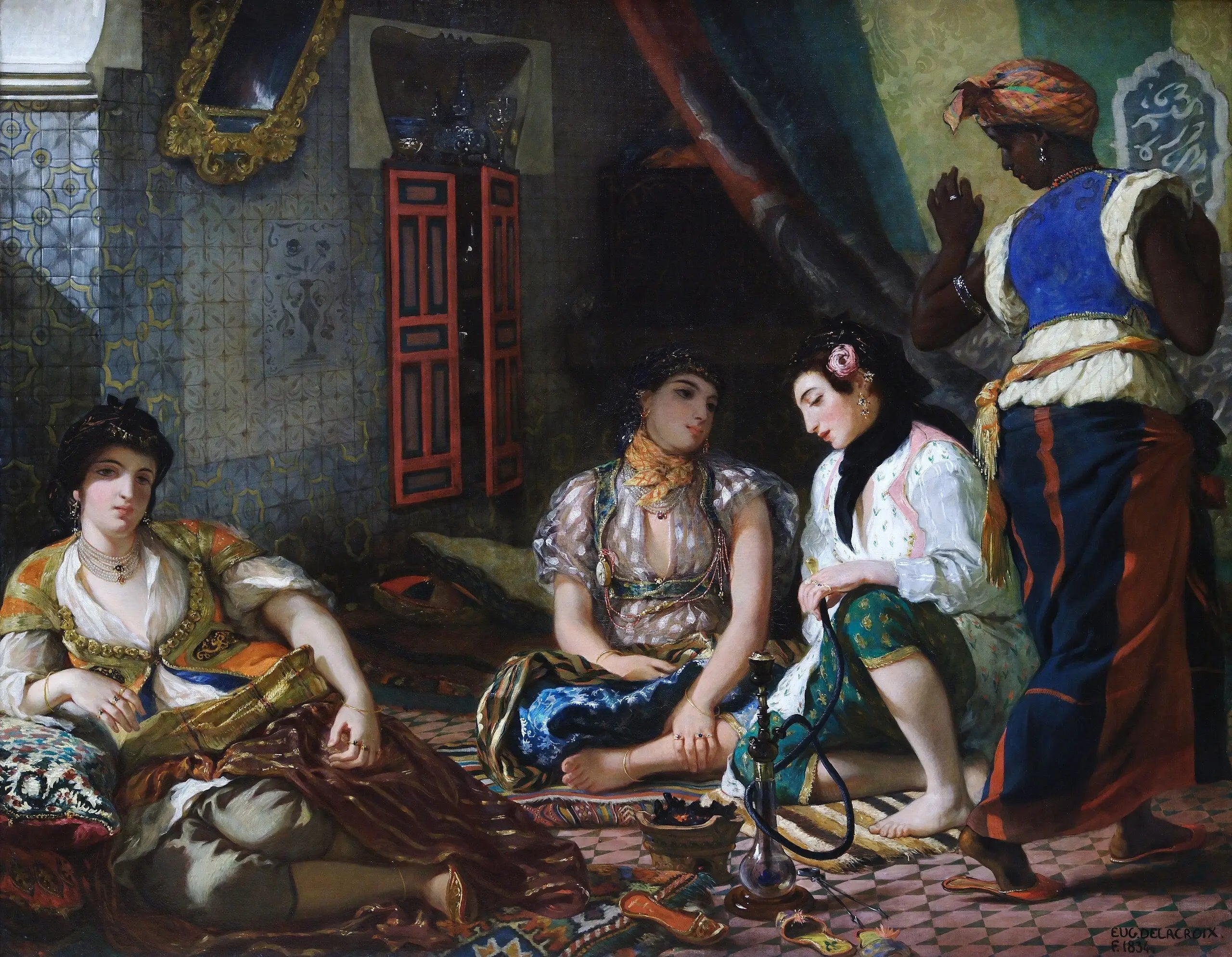 Femmes d'Alger dans leur appartement - Eugène Delacroix image 1 tableau peint à l’huile sur toile