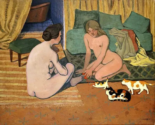 Frauen nackt mit Katzen - Félix Vallotton