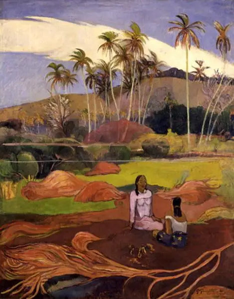 Frauen neben den Palmen - Paul Gauguin