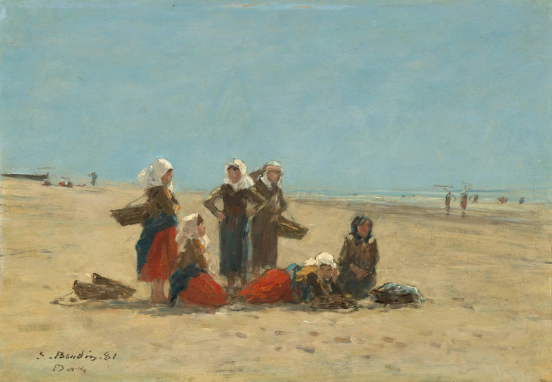 Frauen am Strand von Berck - Eugène Boudin