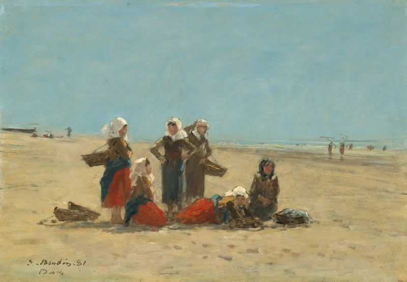 Frauen am Strand von Berck - Eugène Boudin