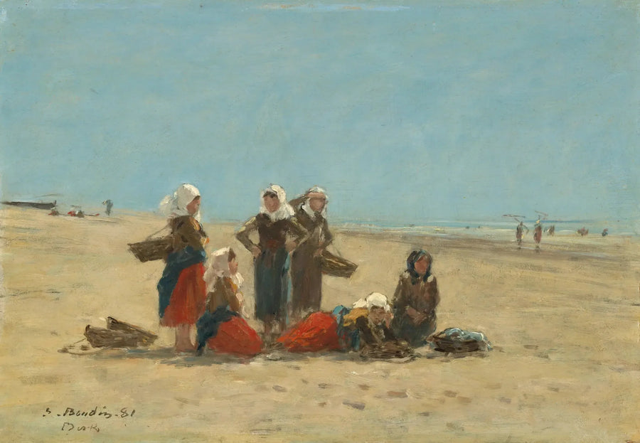 Frauen am Strand von Berck - Eugène Boudin
