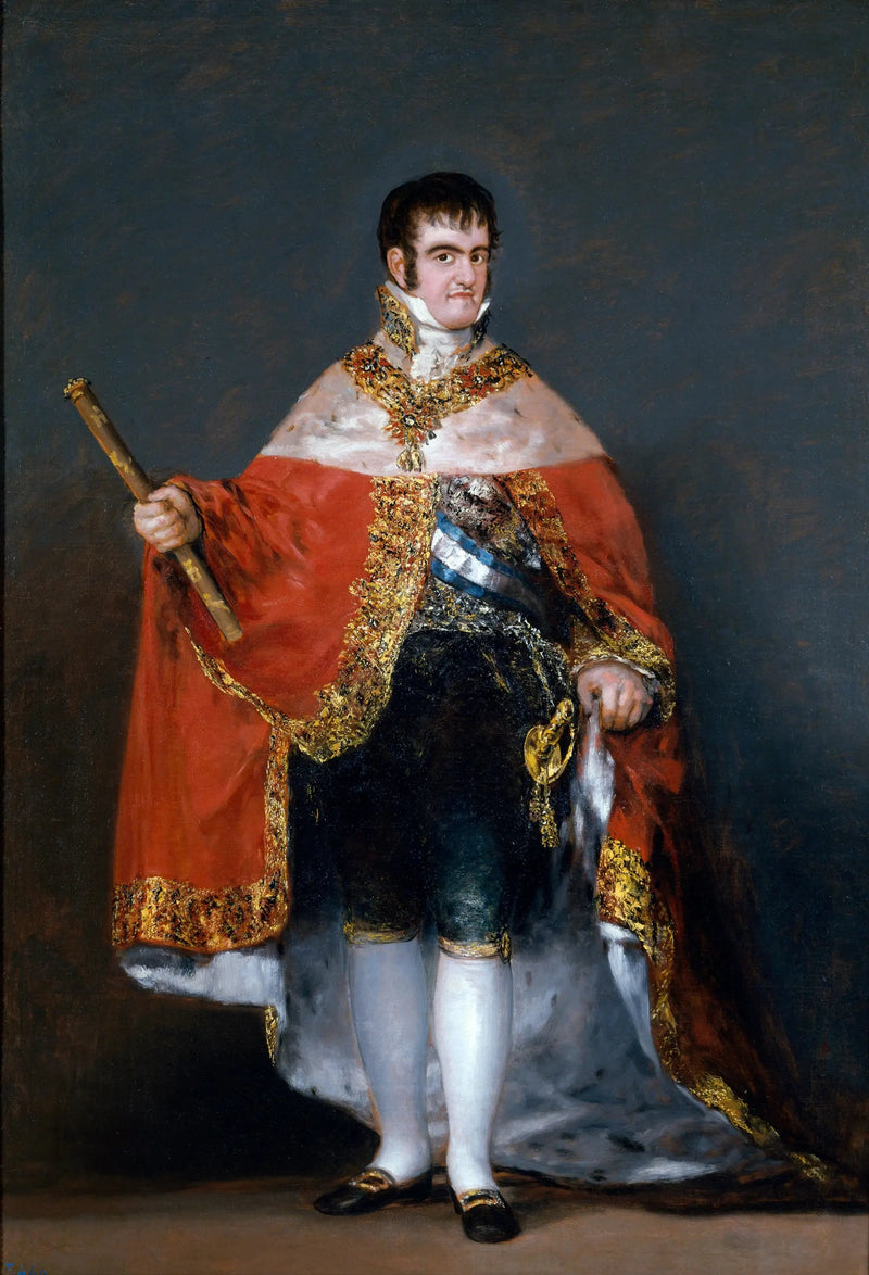 Ferdinand VII mit dem königlichen Mantel - Francisco de Goya