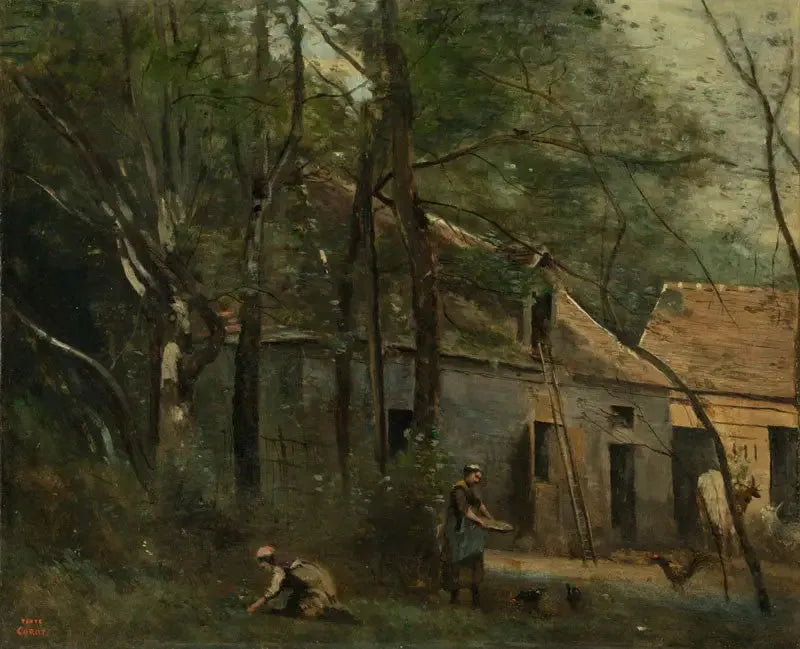 Hof im Wald - Jean-Baptiste Camille Corot