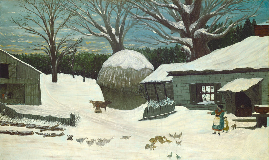 Ferme de la Nouvelle-Angleterre en hiver - American 19th Century