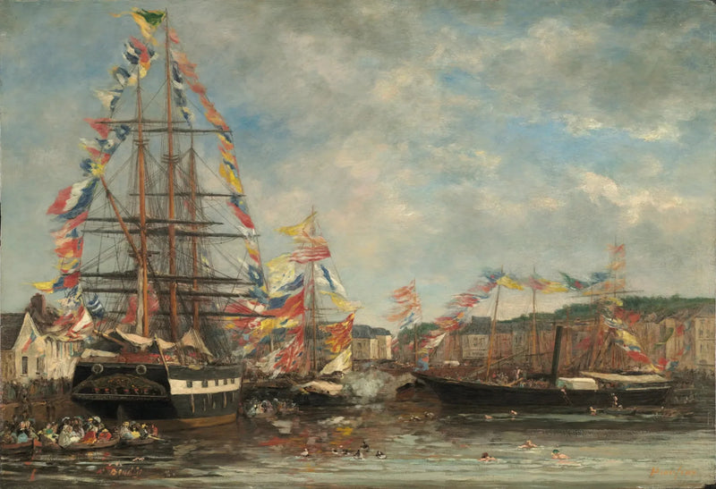 Fest im Hafen von Honfleur - Eugène Boudin