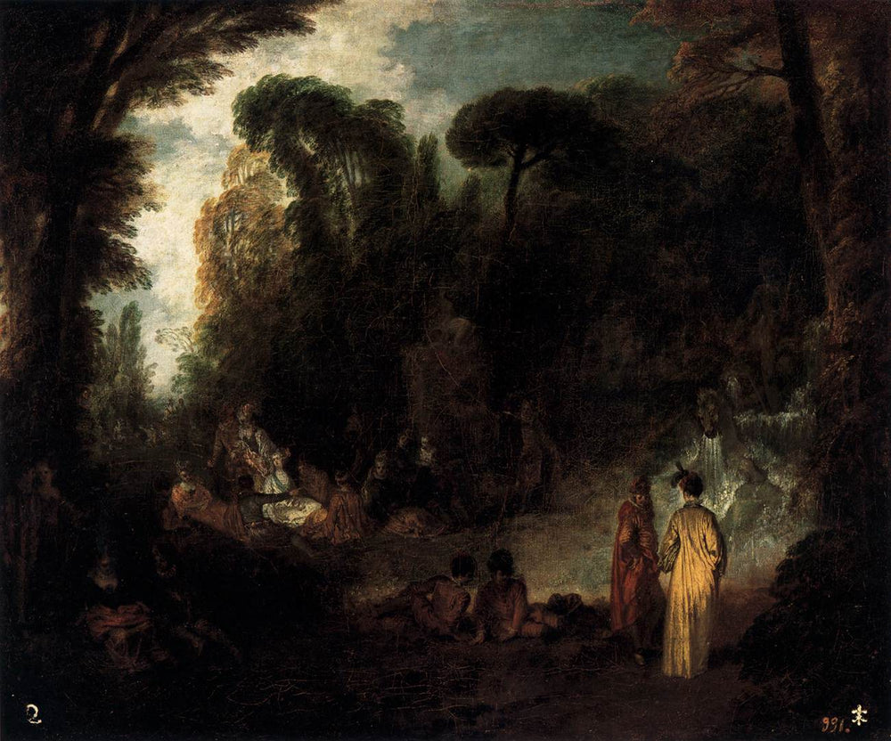 Fête dans un parc - Antoine Watteau image 1 tableau peint à l’huile sur toile