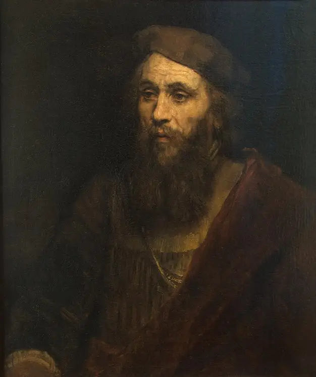 Halbfigur eines Mannes mit Bart und Barett - Rembrandt