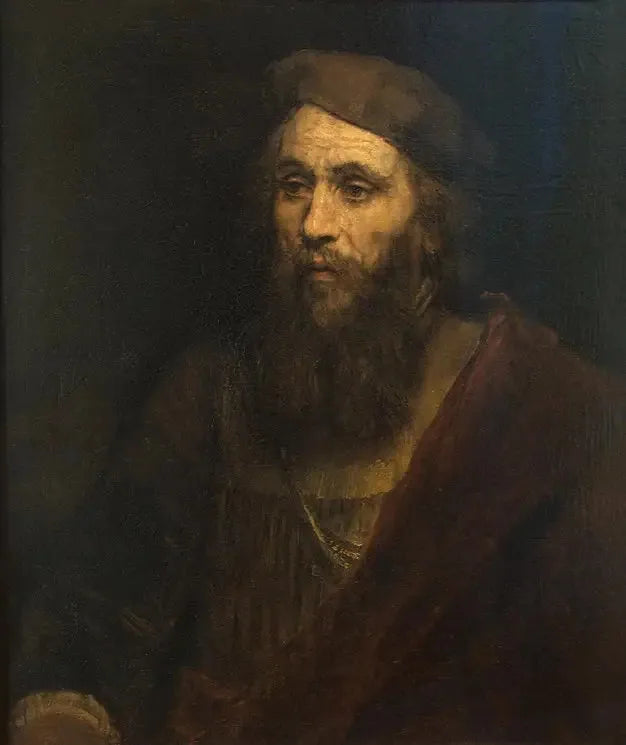 Halbfigur eines Mannes mit Bart und Barett - Rembrandt
