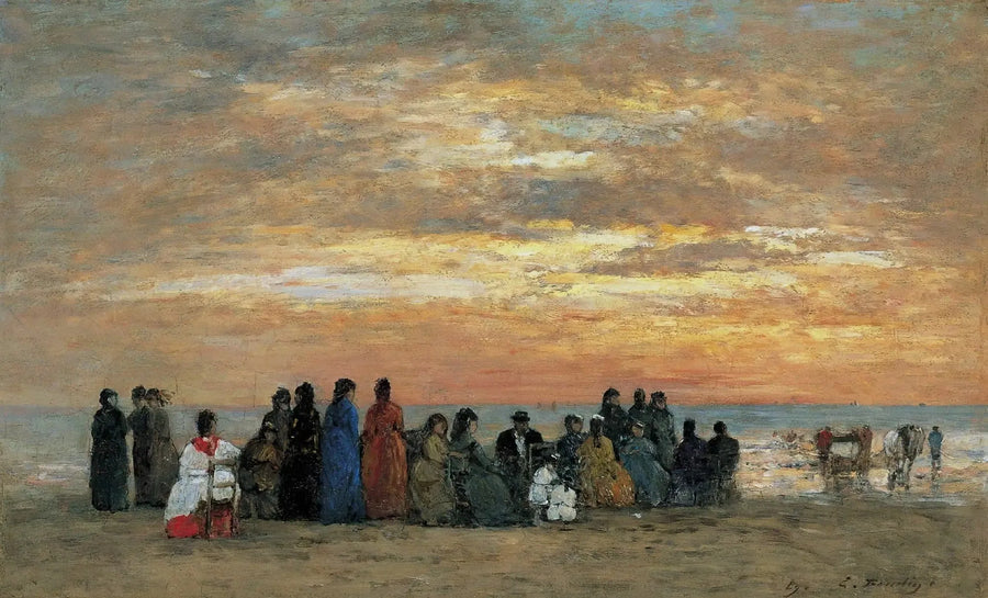 Figuren am Strand von Trouville - Eugène Boudin