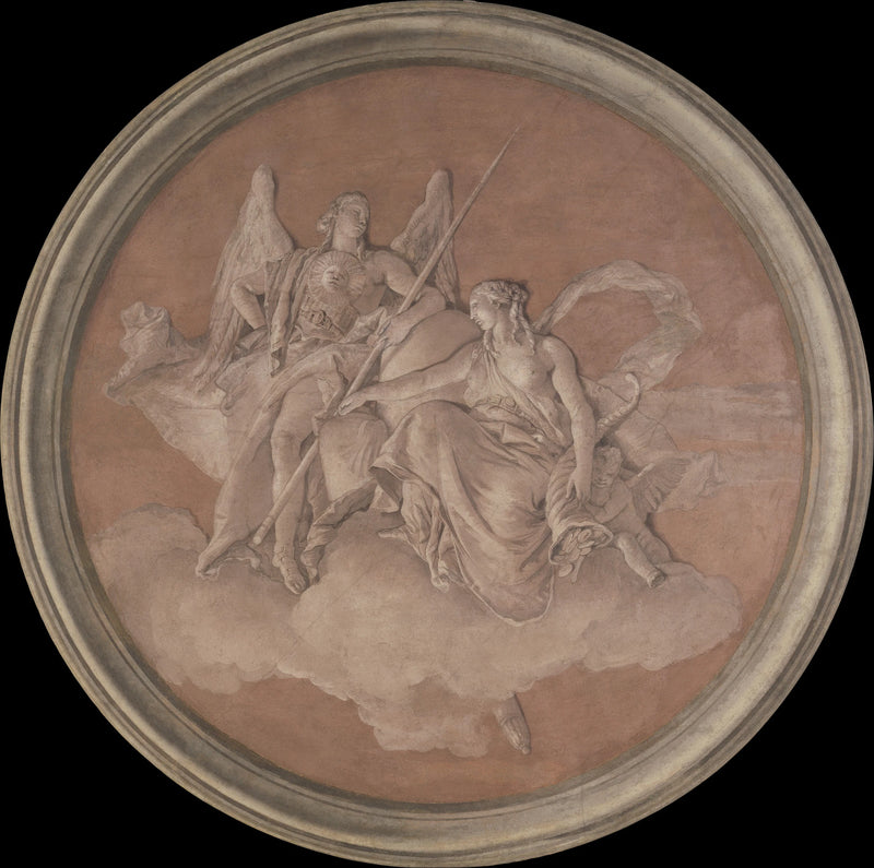 Figures allégoriques représentant la vertu et l'abondance - Giovanni Battista Tiepolo